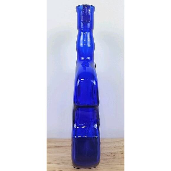 Vintage Cobalt Blue Violin Shaped Bottle Cello Decanter Bud Vase Decor 8” H #5 - Picture 4 of 6